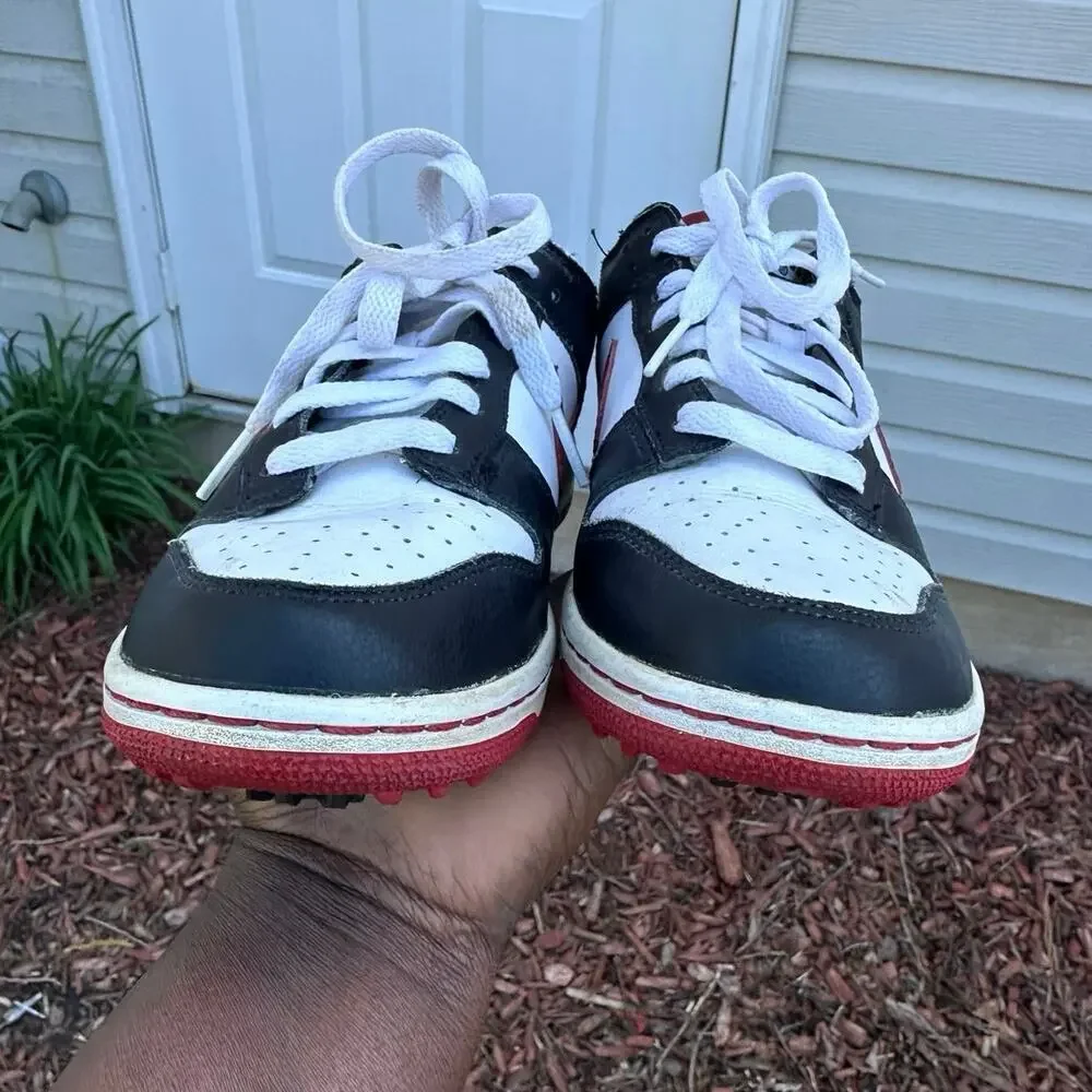 Nike Dunk Low Golf‎ Athletic Shoes Size 4Y Black White University Red